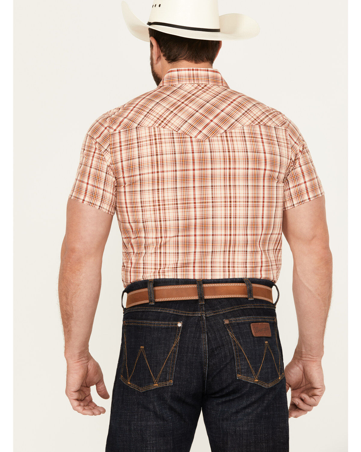 Image #4 - Pendleton Men's Frontier Plaid Print Short Sleeve Snap Western Shirt, , hi-res