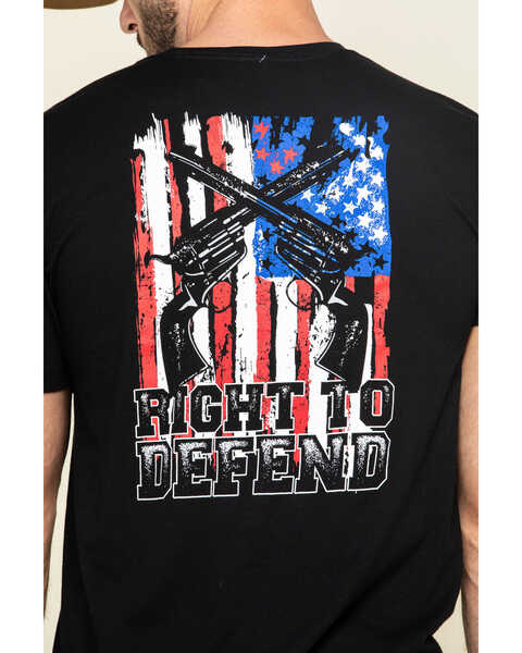 Image #5 - Cody James Men's Right To Defend Graphic Short Sleeve T-Shirt , Black, hi-res