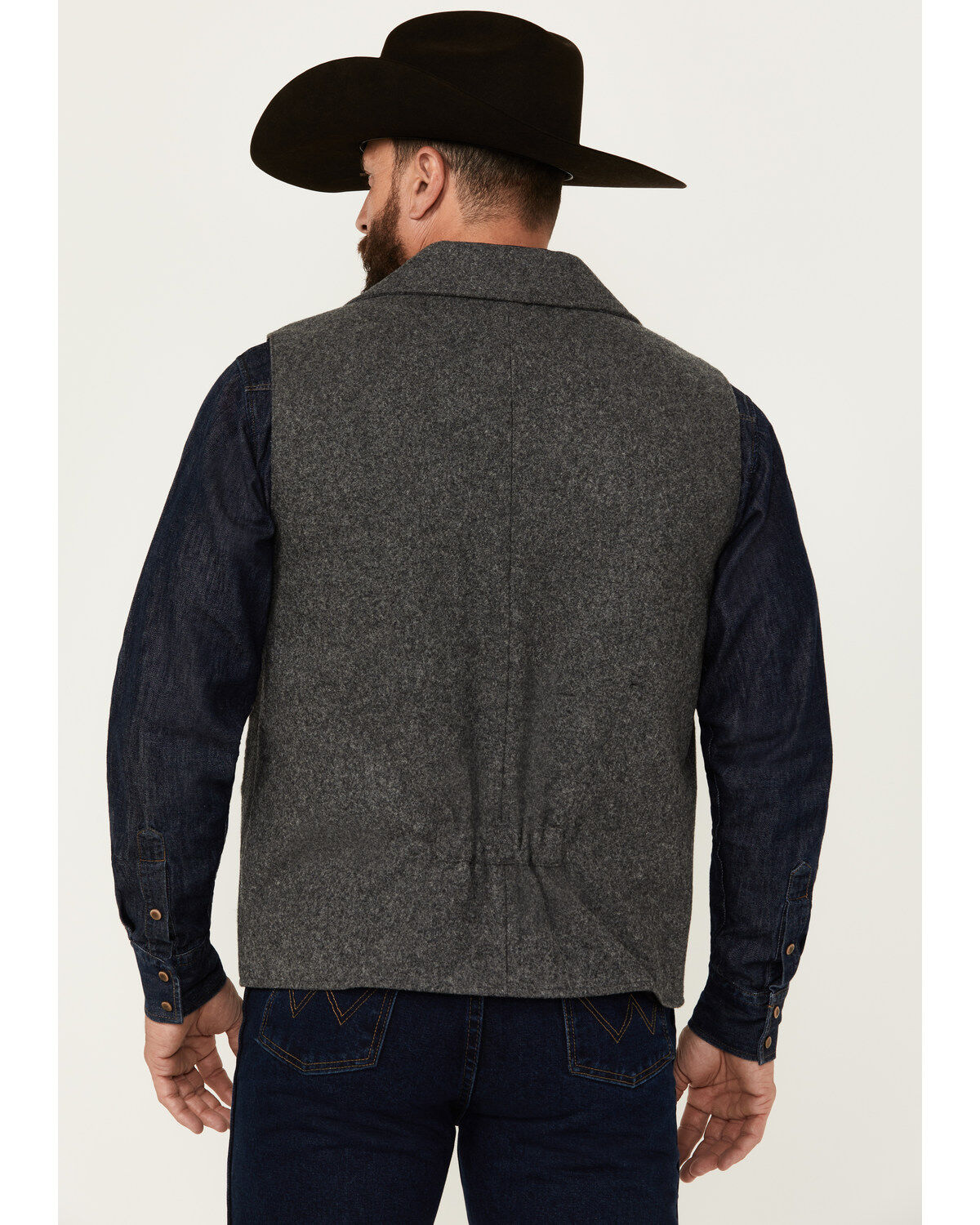 Image #4 - Panhandle Slim Men's Heathered Wool Vest, Charcoal, hi-res