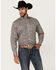 Image #1 - Rough Stock by Panhandle Men's Paisley Print Long Sleeve Button-Down Stretch Western Shirt, Orange, hi-res