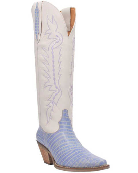 Dingo Women's High Lonesome Tall Western Boots - Pointed Toe , Periwinkle, hi-res