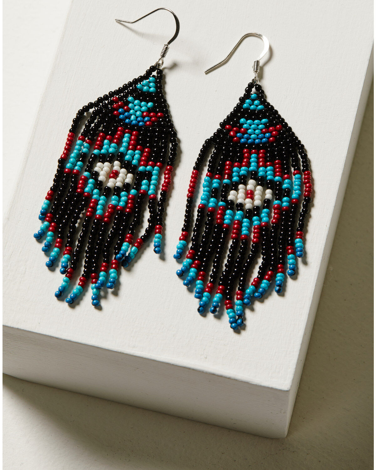 Image #1 - Idyllwind Women's Amarillo Antique Silver Seed Bead Fringe Earrings, Silver, hi-res