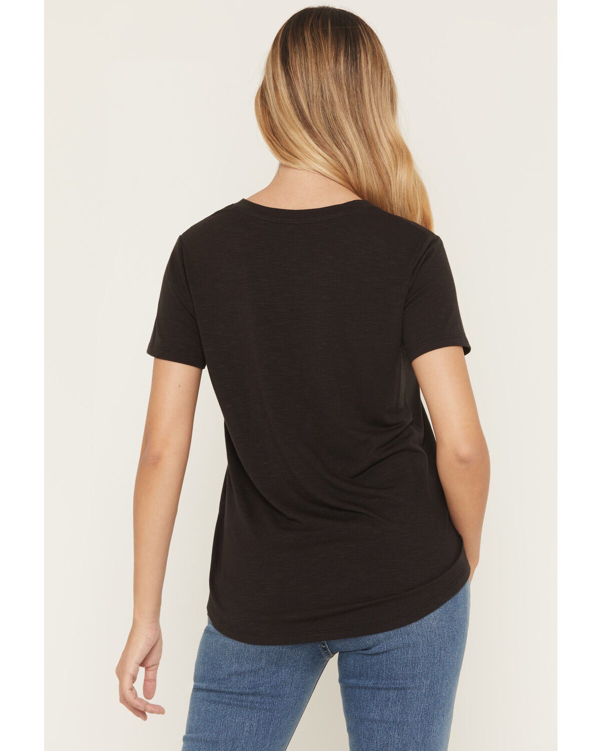 Image #4 - Blended Women's Steer Head Rhinestone Short Sleeve Graphic Tee, Black, hi-res