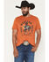 Image #1 - Rock & Roll Denim Men's Bronco Rider Short Sleeve Graphic T-Shirt, Orange, hi-res