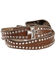 Blazin Roxx Scalloped Rhinestone Cross Croc Print Belt, Brown, hi-res