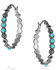 Montana Silversmiths Women's Round N' Round Turquoise Hoop Earrings, Silver, hi-res