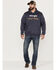 Wrangler Men's Yellowstone Logo Sleeve Hooded Sweatshirt , Navy, hi-res