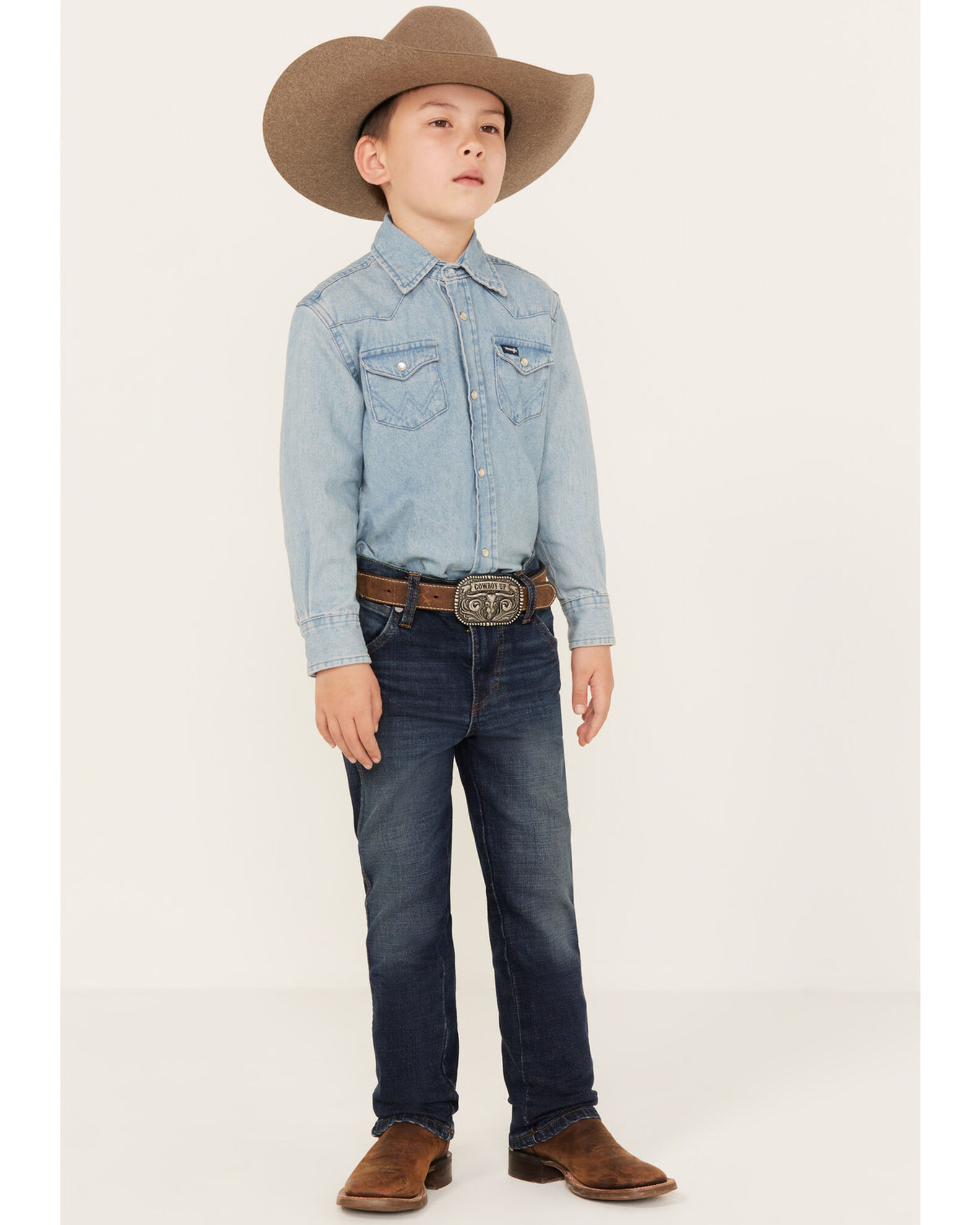 Wrangler Retro Little Boys Dark Wash Slim Straight Denim Jeans