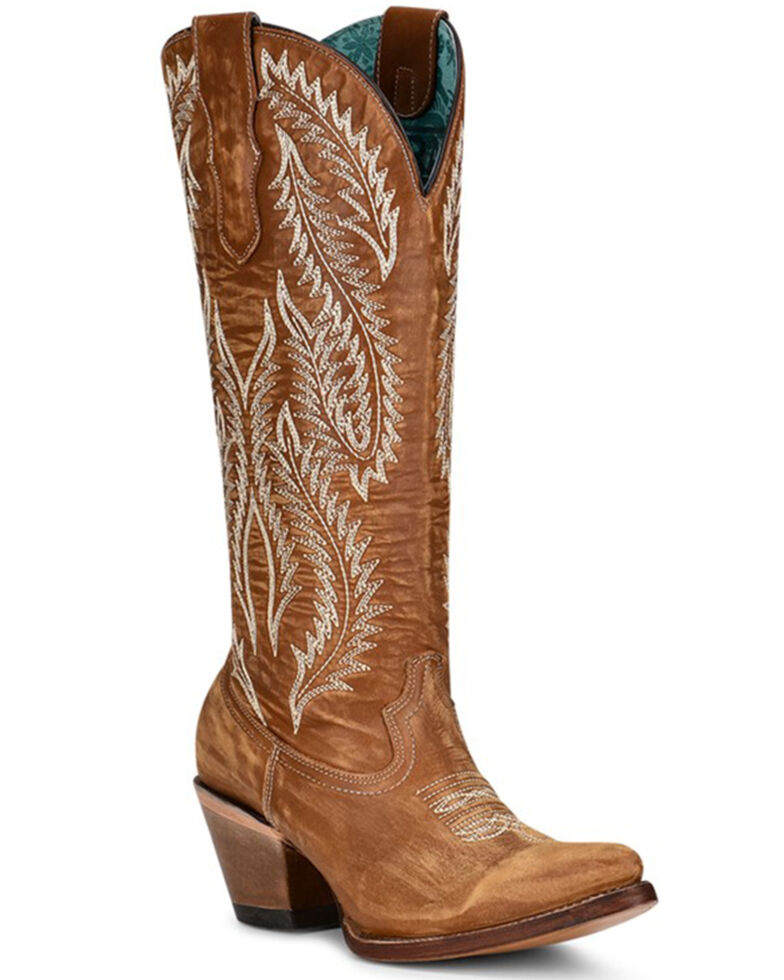 Corral Women's Golden Embroidery Western Boots - Snip Toe, Gold, hi-res