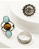 Image #2 - Shyanne Women's Juniper Sky Multi Gem Ring Set - 5 Piece, Silver, hi-res
