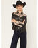 Image #1 - Scully Women's Floral Embellished Leather Jacket, Black, hi-res
