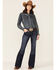 Ariat Women's Trouser Perfect Rise London Wide Leg Jeans, Blue, hi-res