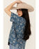 Image #4 - Wrangler Retro Women's Conversation Print Short Sleeve Button-Down Western Shirt , Blue, hi-res