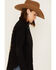 Stetson Women's Desert Scene Embroidered Long Sleeve Snap Boyfriend Denim Shirt, Black, hi-res