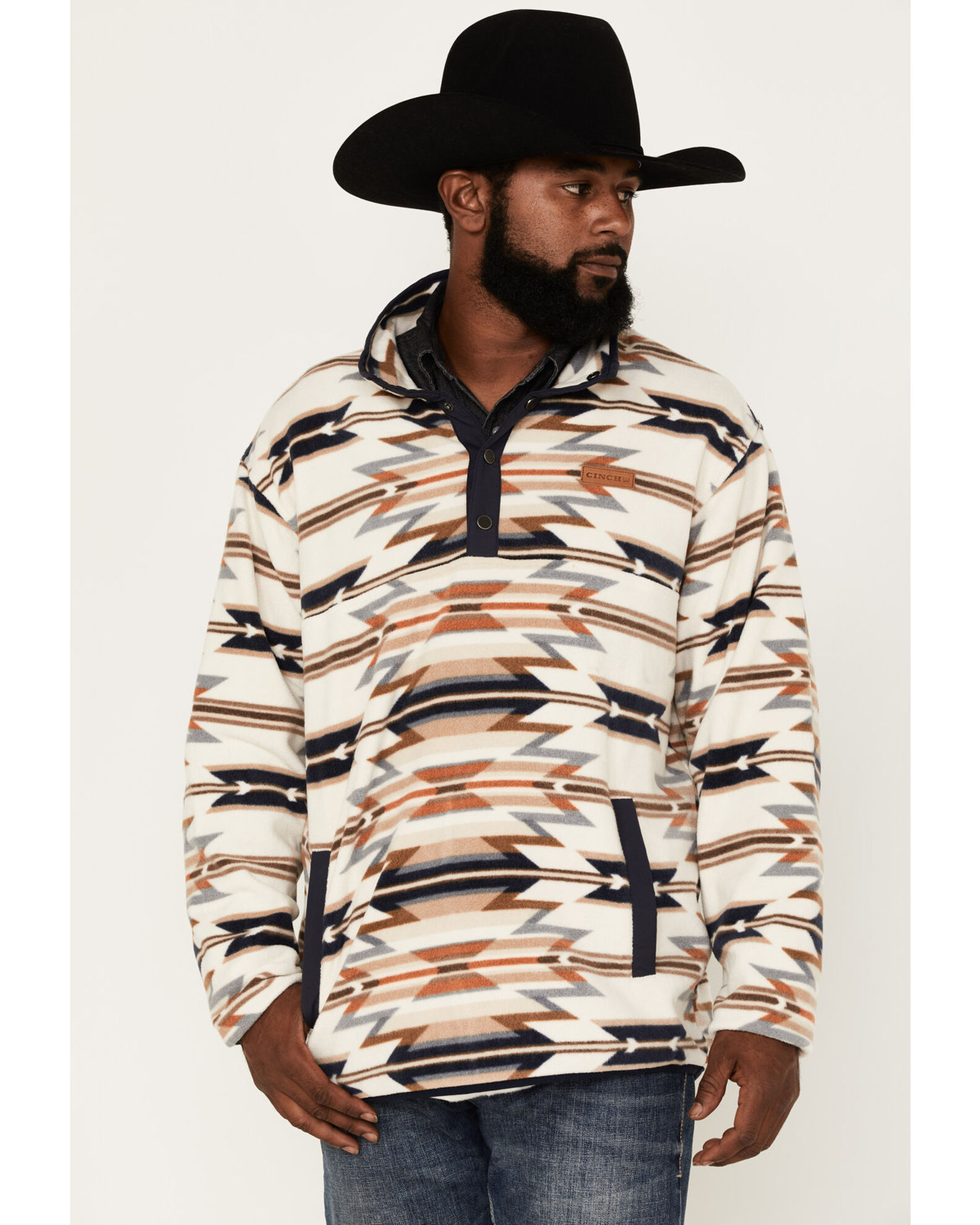 Cinch Men's Southwestern Print 1/4 Snap Fleece Pullover Boot Barn