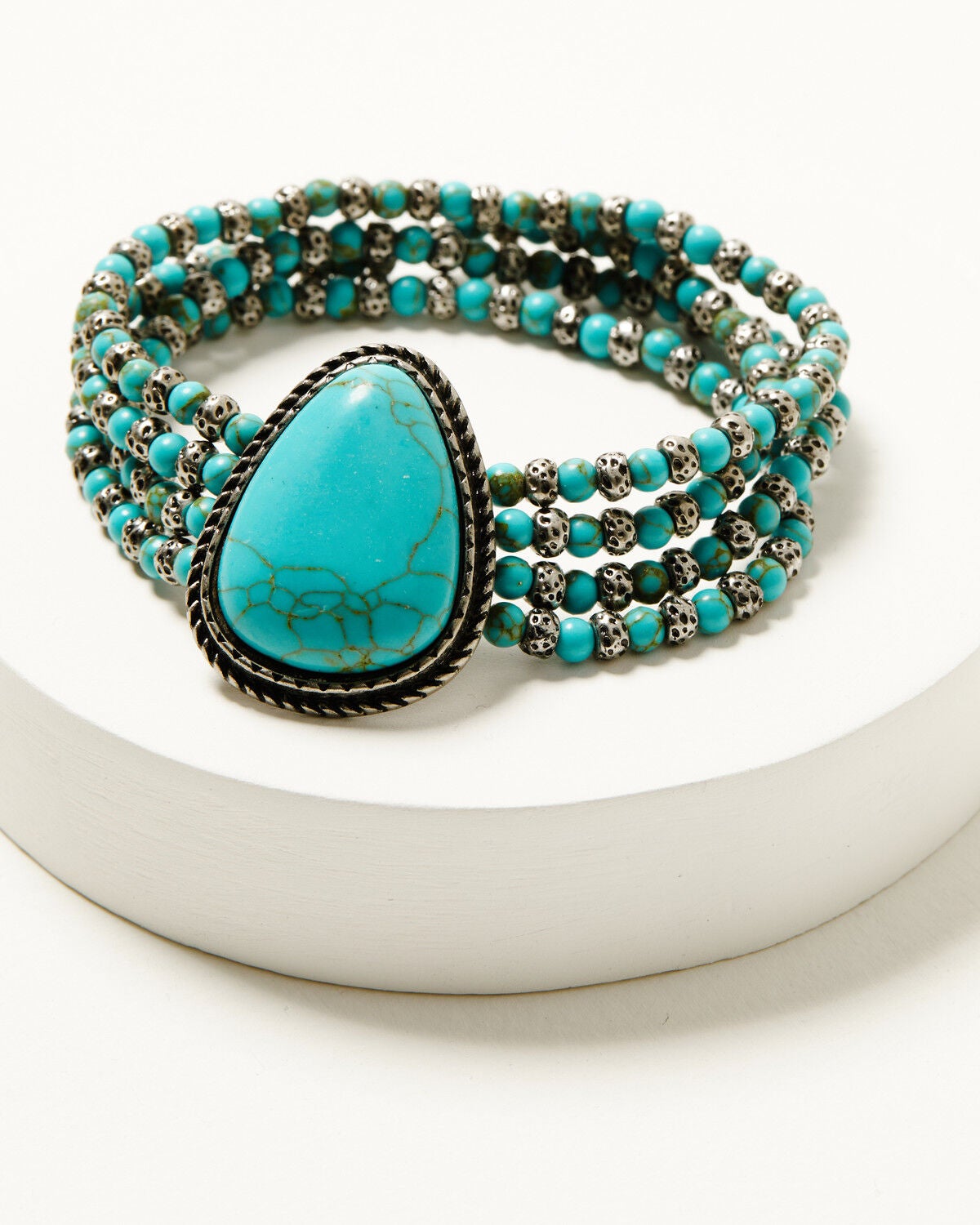 Shyanne Women's Isla Oasis Beaded Stretch Bracelet, Turquoise, hi-res