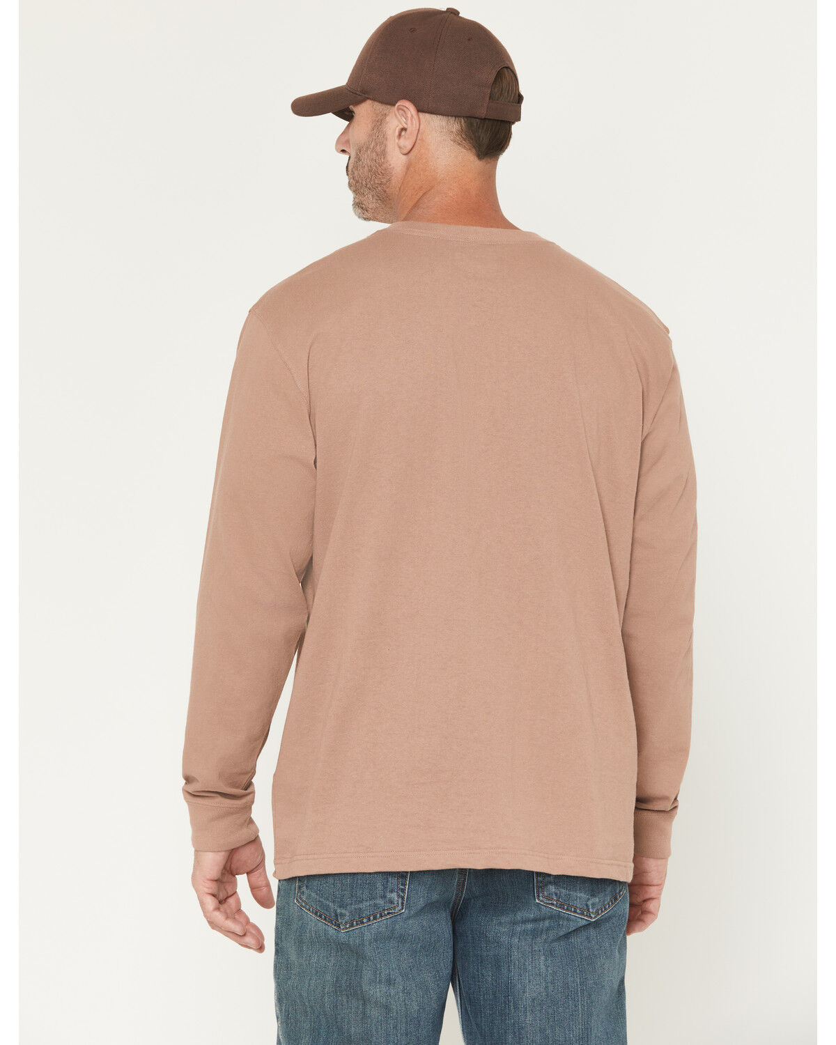 Image #4 - Carhartt Men's Loose Fit Heavyweight Long Sleeve Pocket Work T-Shirt, Lt Brown, hi-res