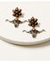 Image #1 - Shyanne Women's Cactus Rose Longhorn Earrings, Silver, hi-res