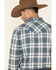 Image #4 - Cody James Men's Static Large Plaid Long Sleeve Western Shirt, Cream/blue, hi-res