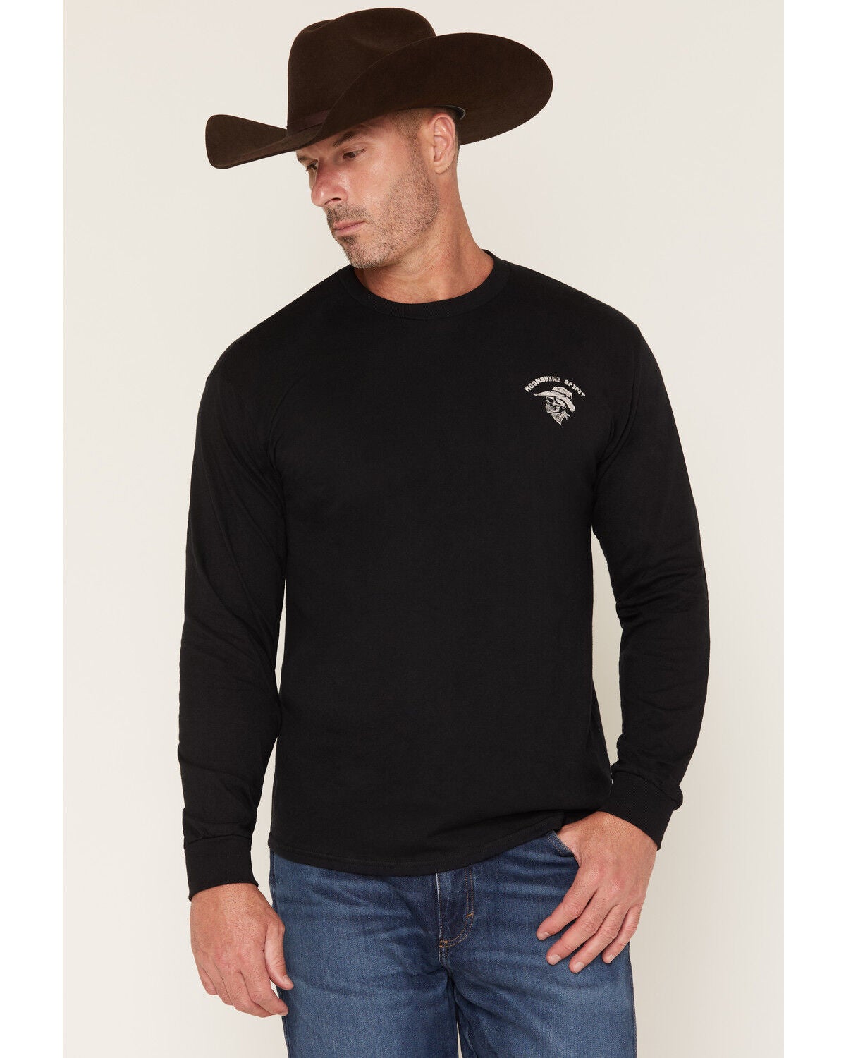 Image #2 - Moonshine Spirit&reg; Men's Cowboy Long Sleeve Graphic T-Shirt, Black, hi-res