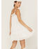 Flying Tomato Women's Crochet Tiered Swiss Dot Dress, White, hi-res