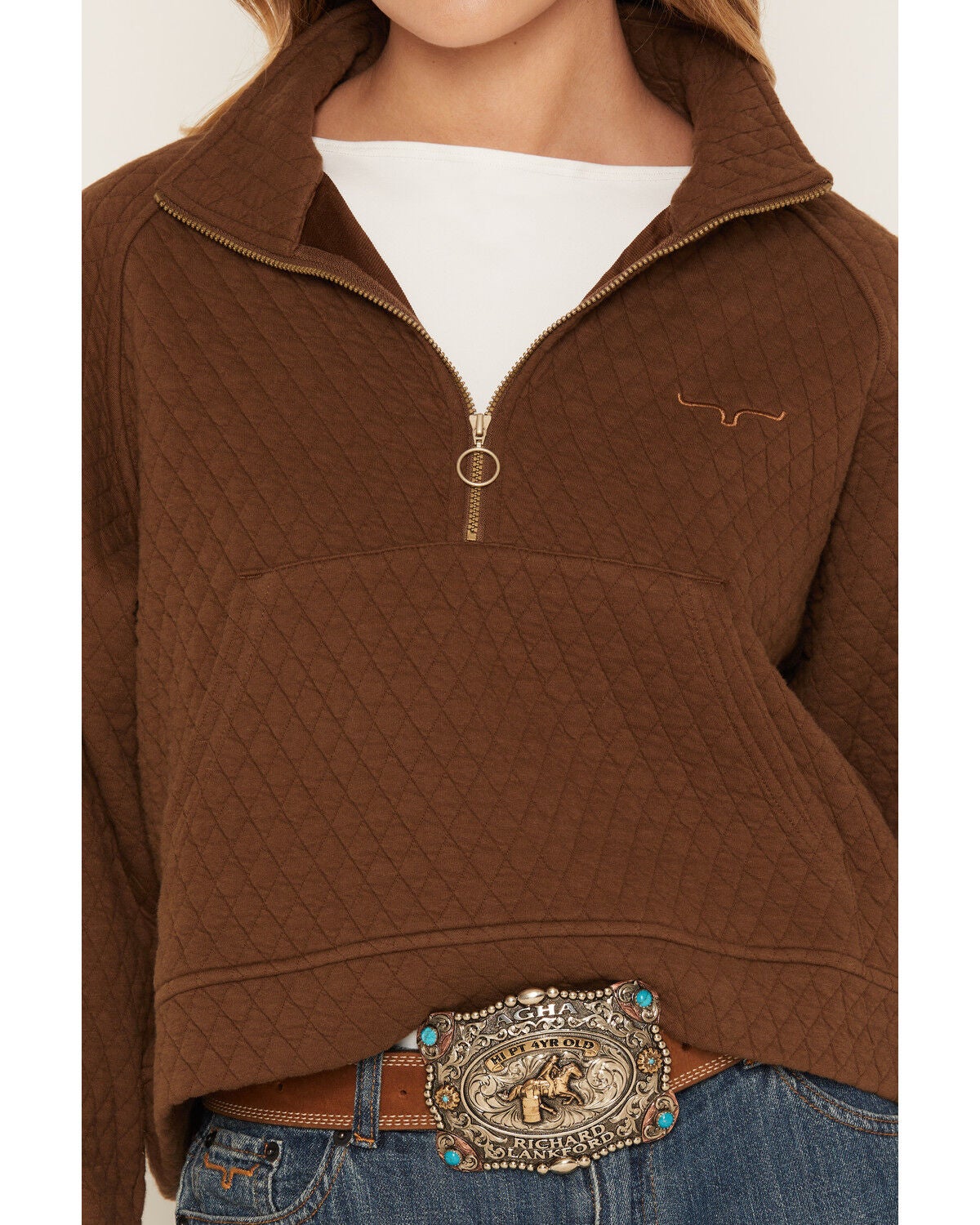 Image #3 - Kimes Ranch Women's Rita Quilted 1/4 Zip Pullover, Brown, hi-res