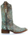 Corral Women's Metallic Bronze Glitter Butterfly Cowgirl Boots - Square Toe, Bronze, hi-res