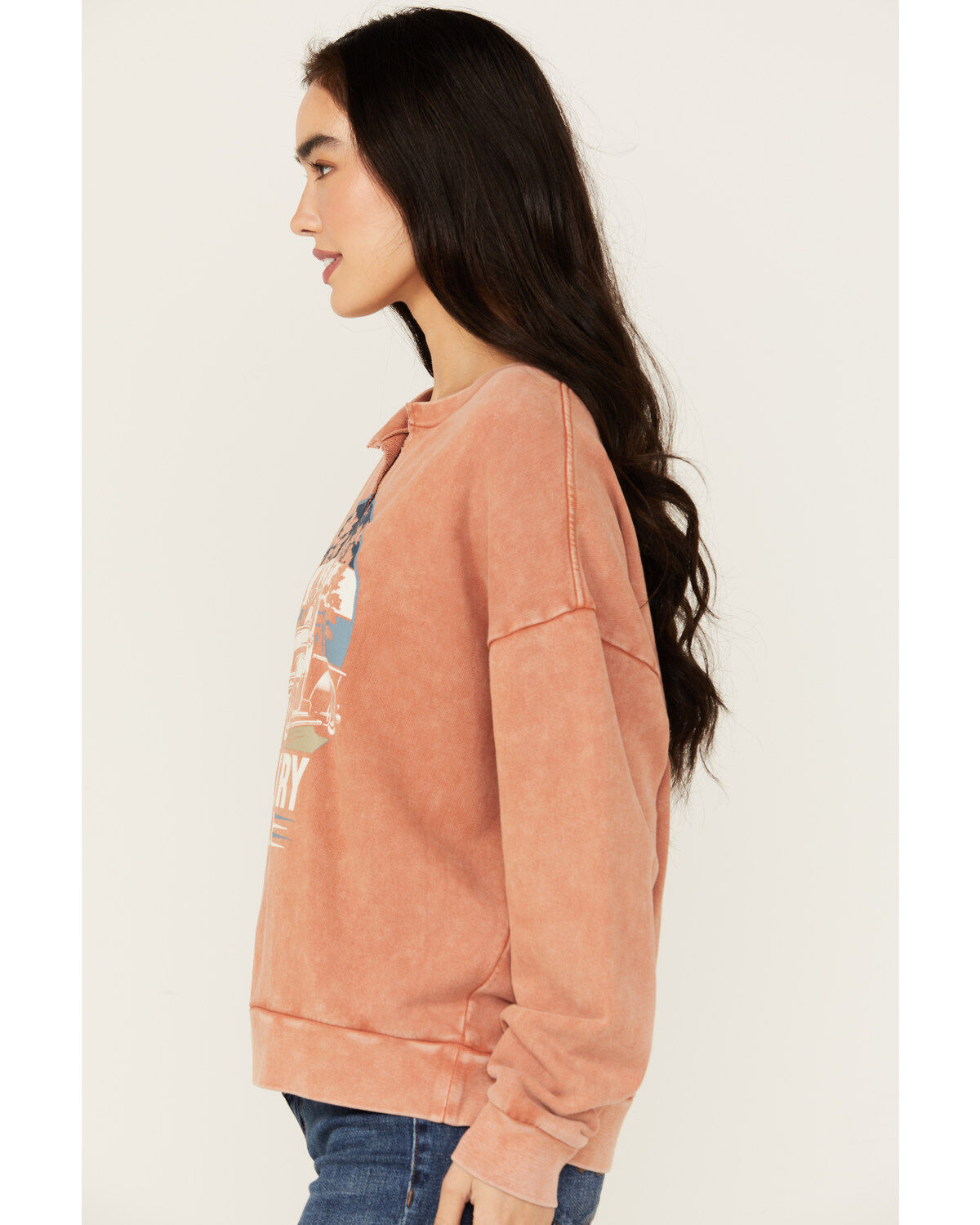 Image #2 - Cleo + Wolf Women's Country Life Wash Graphic Sweatshirt, Rust Copper, hi-res