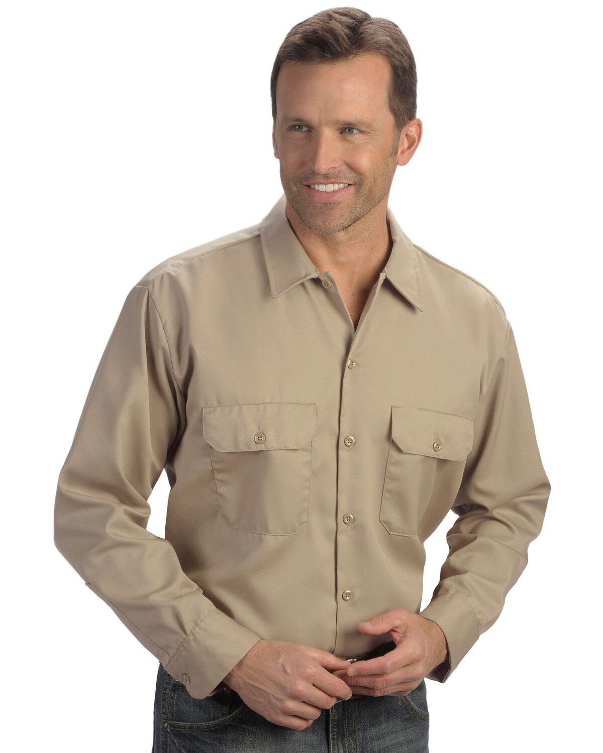 Dickies Twill Work Shirt - Big & Tall, Khaki, hi-res