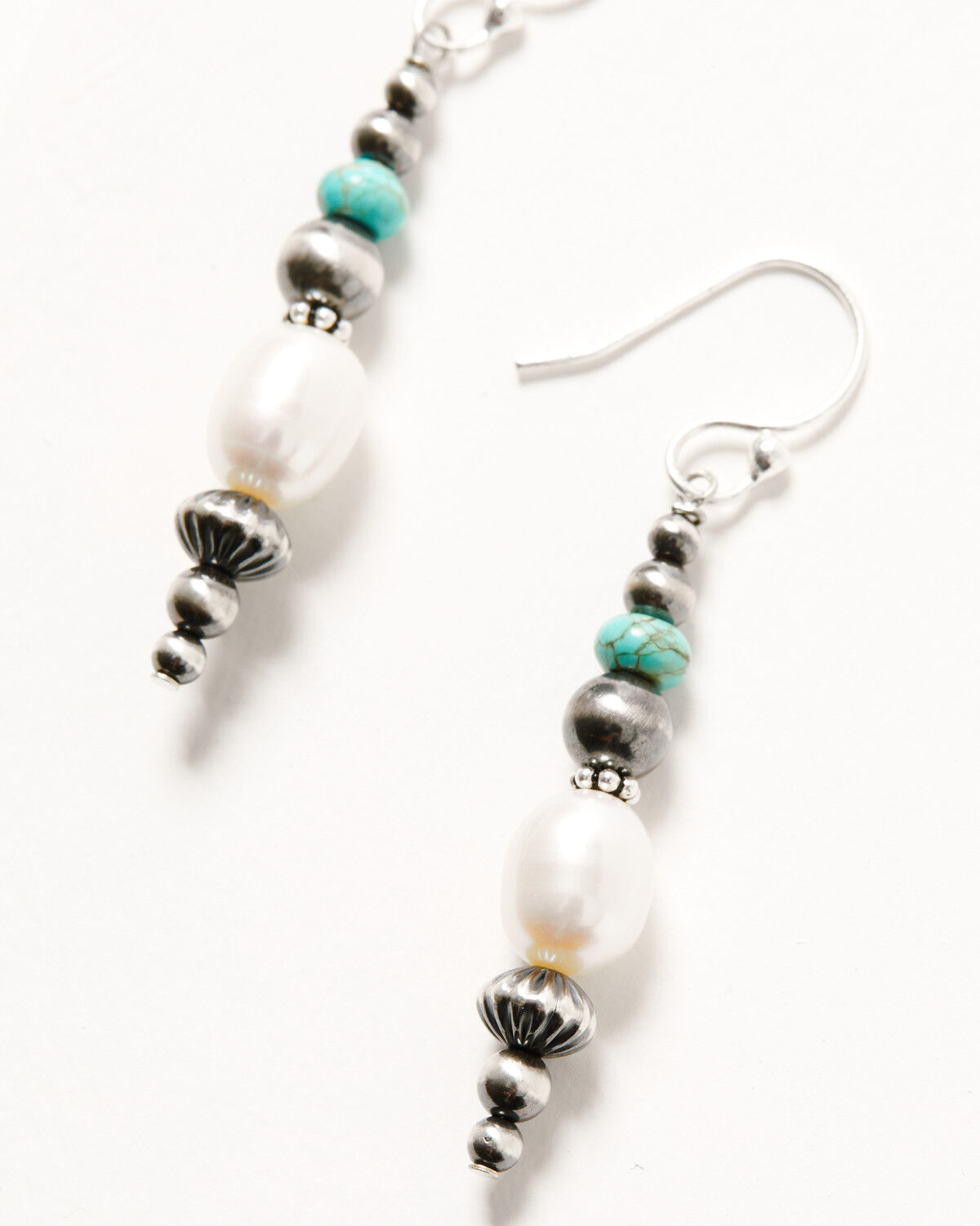 Image #3 - Paige Wallace Women's Navajo Pearl Stick Earrings, Silver, hi-res