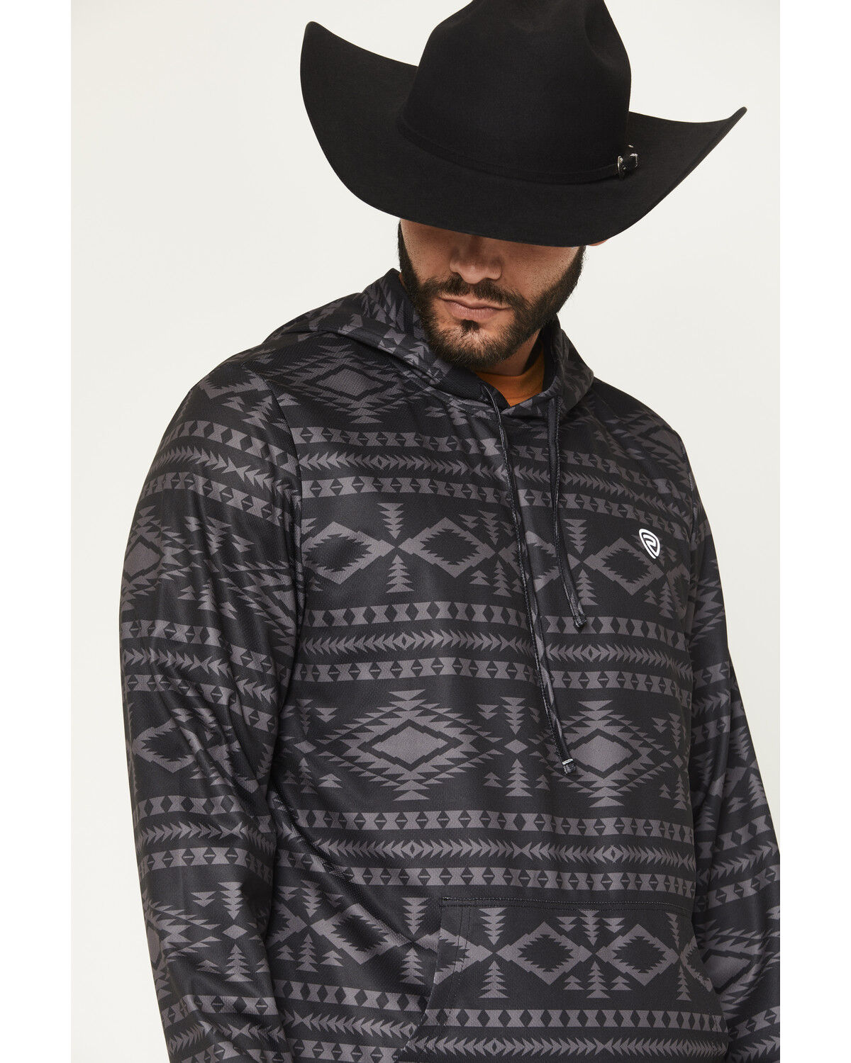 Rock & Roll Denim Men's Southwestern Print Performance Hooded Sweatshirt