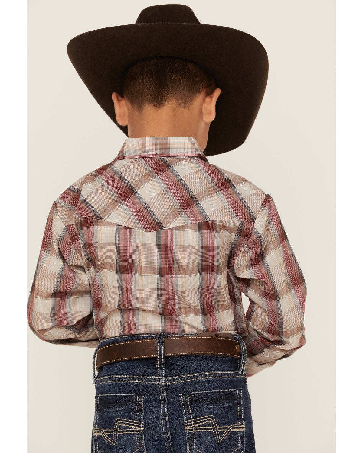 Image #4 - Roper Boys' Plaid Print Long Sleeve Pearl Snap Western Shirt, , hi-res