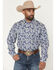 Image #1 - Wrangler 20X Men's Paisley Print Long Sleeve Snap Stretch Western Shirt, White, hi-res