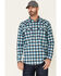 Image #1 - Cody James Men's FR Plaid Print Long Sleeve Work Shirt, Teal, hi-res