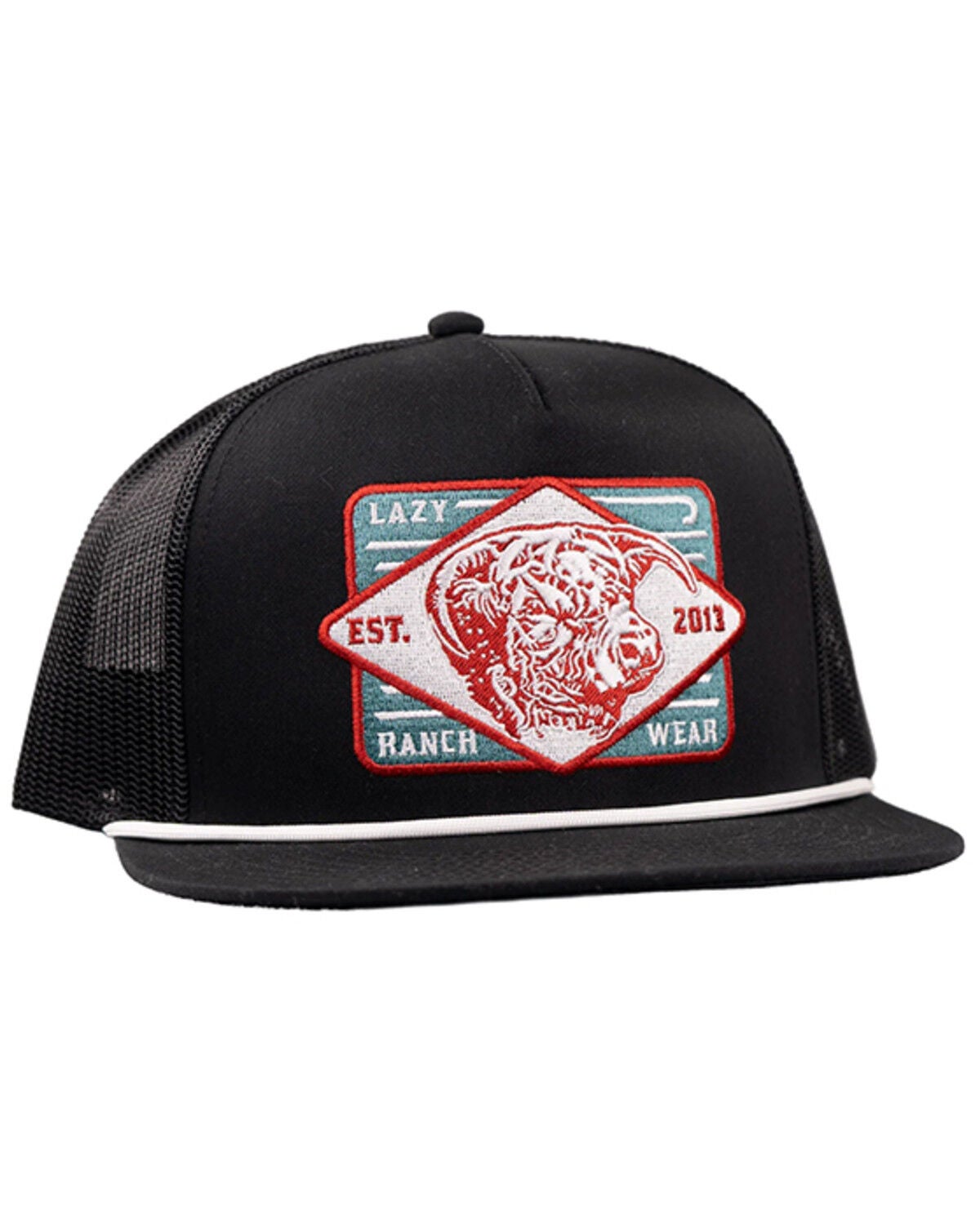 Lazy J Ranch Wear Men's Classic Rope Ball Cap, Black, hi-res