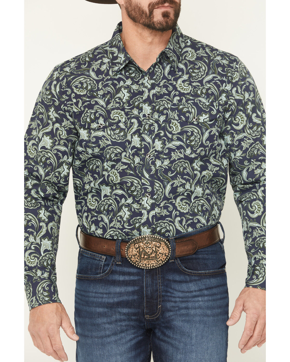 Product Name:  Gibson Trading Co Men's Hubert Floral Print Long Sleeve Snap Stretch Western Shirt - Tall