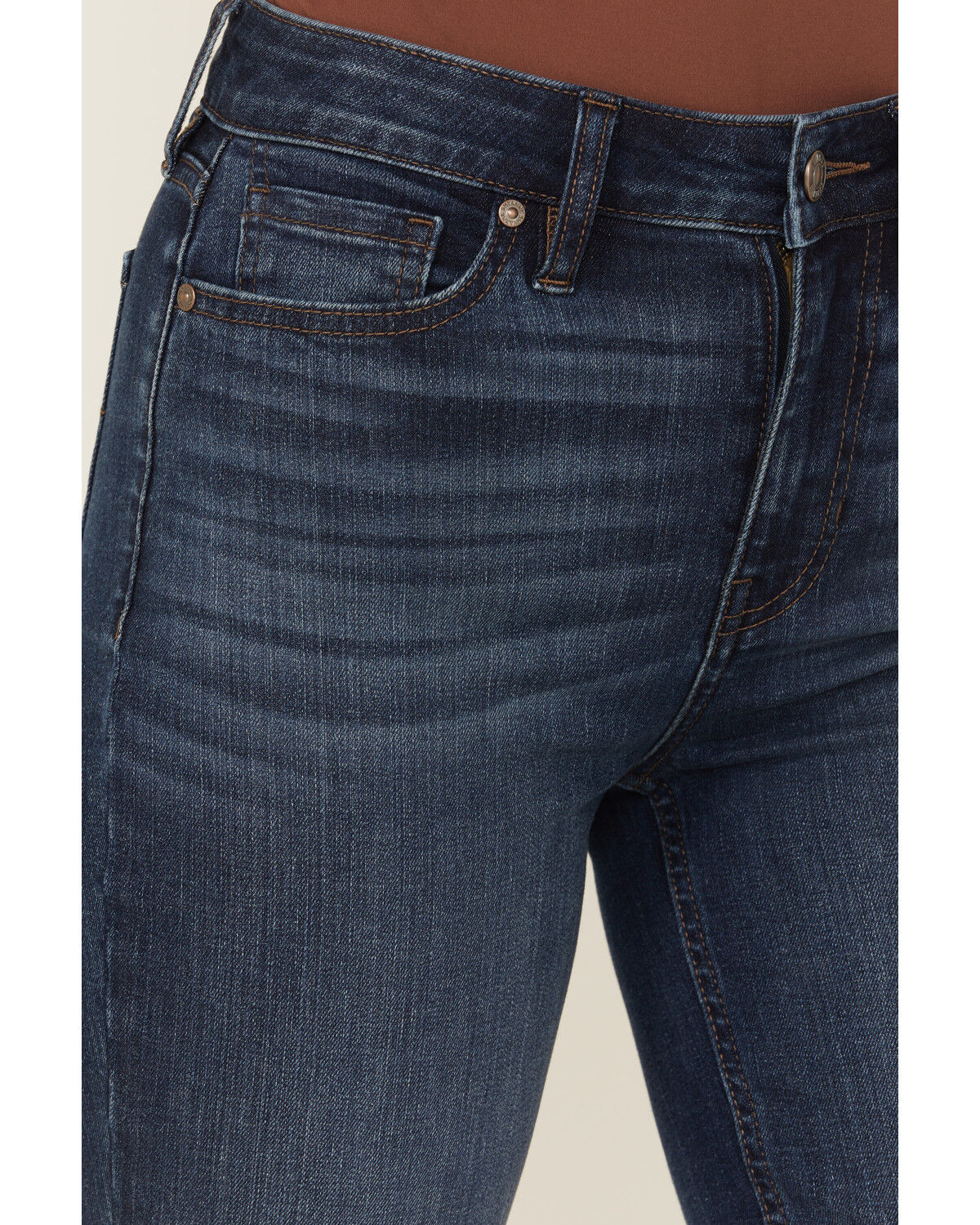 Image #2 - Shyanne Women's Joni Medium Wash High Rise Trouser Stretch Denim Jeans, Medium Wash, hi-res