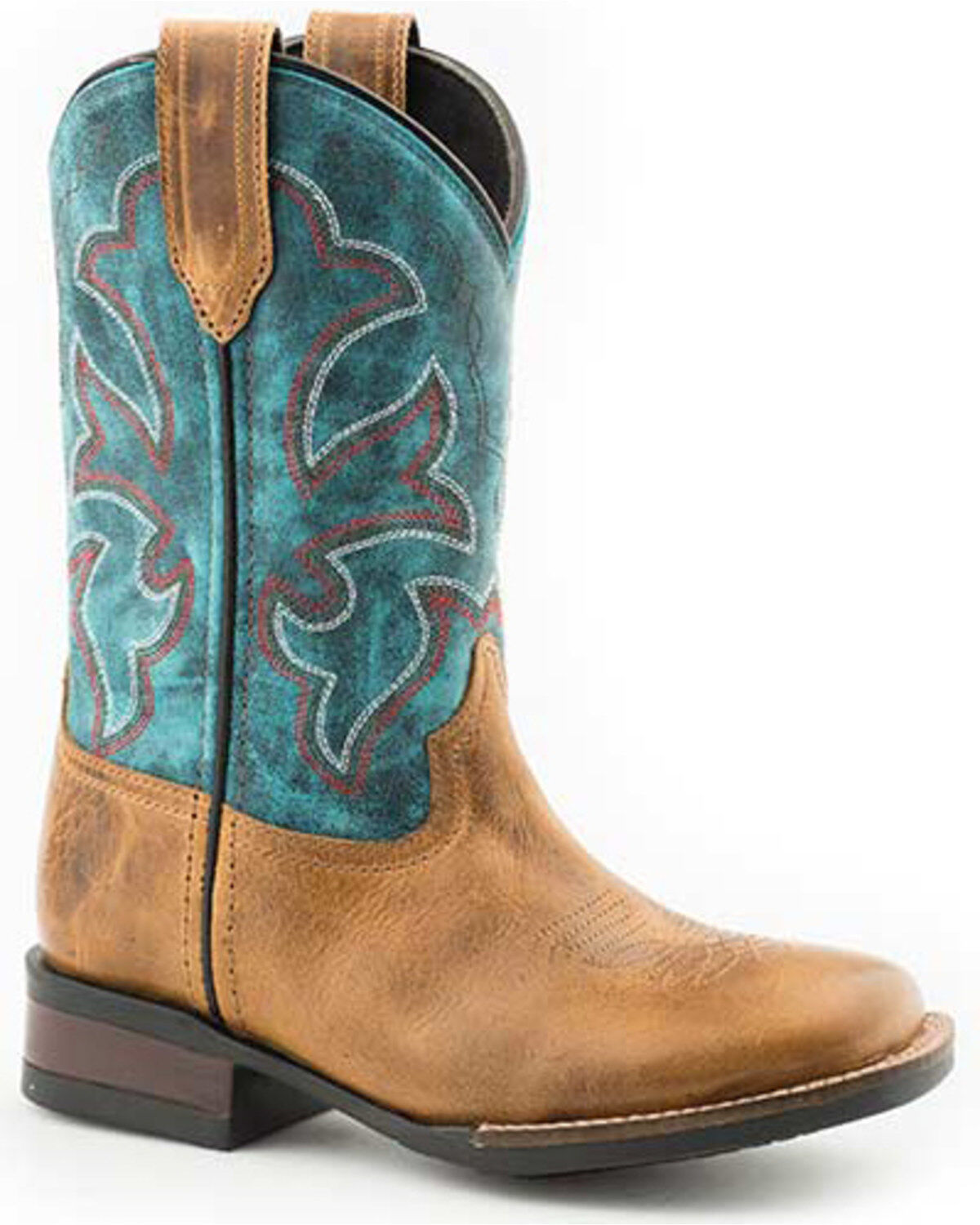 Image #1 - Roper Little Girls' Monterey Western Boots - Square Toe, Tan, hi-res