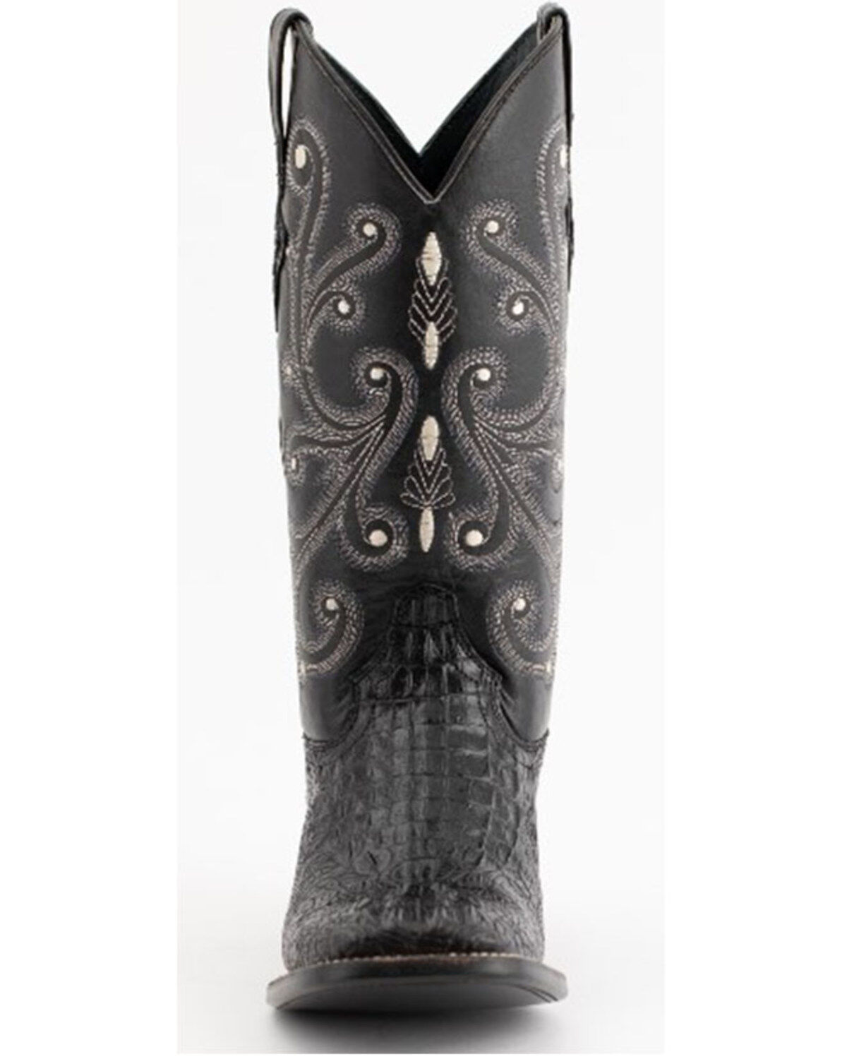 black crocodile print boots