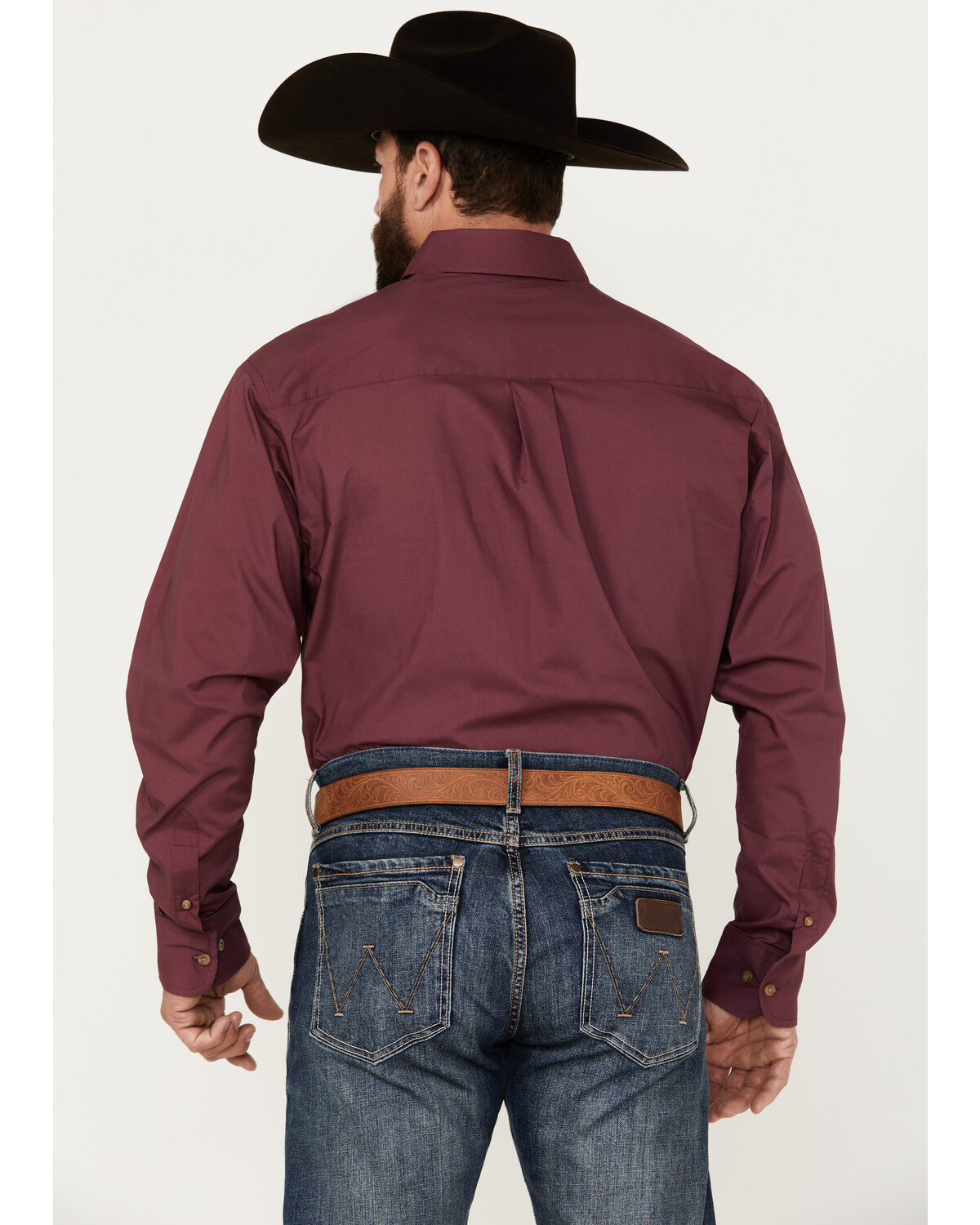 Image #4 - George Strait by Wrangler Men's Solid Long Sleeve Button-Down Western Shirt - Big, , hi-res
