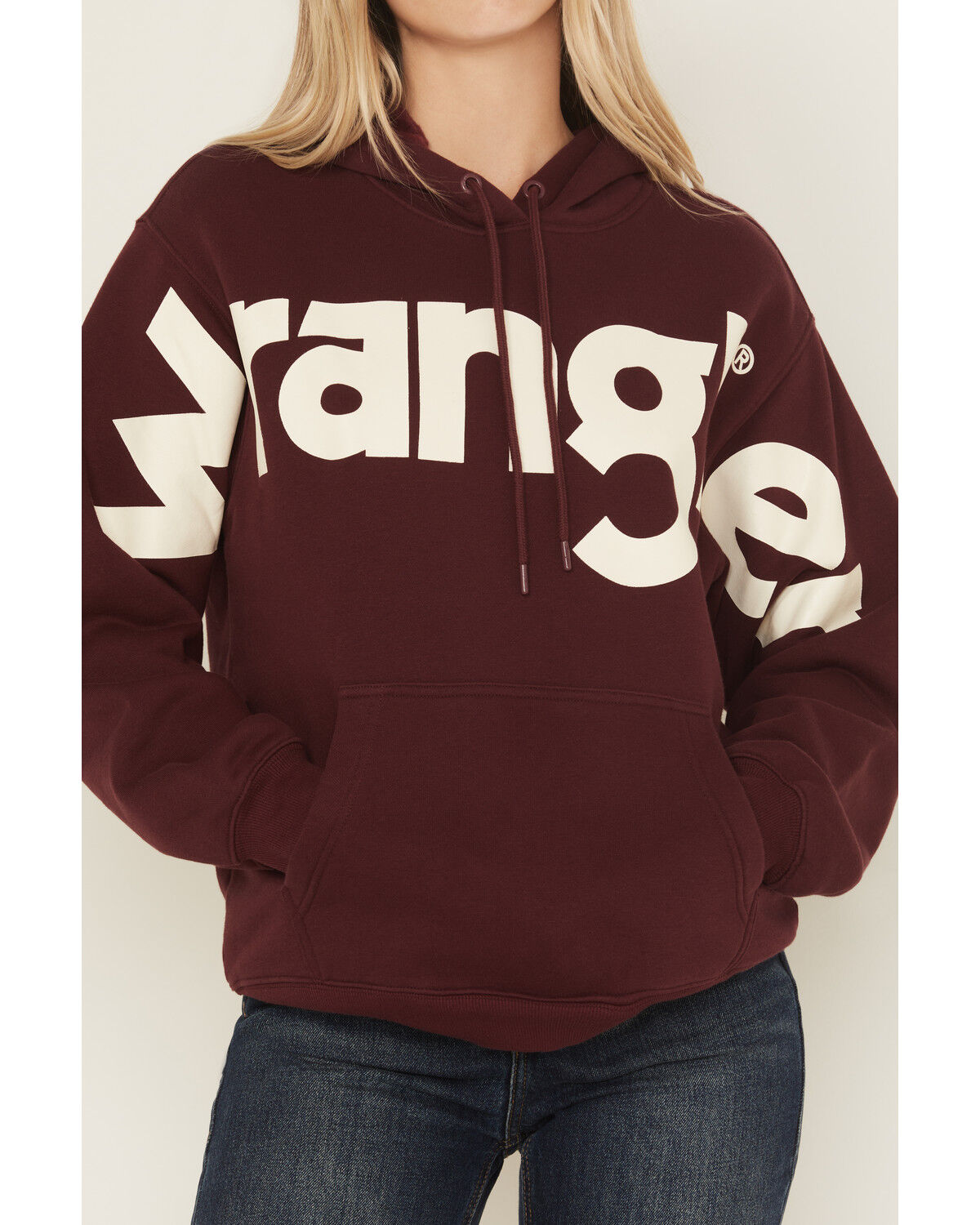Image #3 - Wrangler Retro Women's Logo Hoodie, Burgundy, hi-res