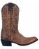 Laredo Men's Embroidered Round Toe Western Boots, Tan, hi-res