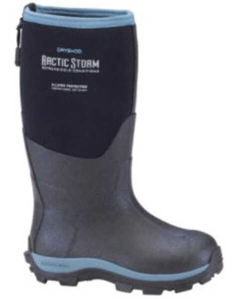 Dryshod Boys' Arctic Storm Rubber Boots - Soft Toe, Black/blue, hi-res