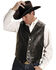 Image #1 - Roper Men's Nappa Notched Collar Leather Vest, Brown, hi-res