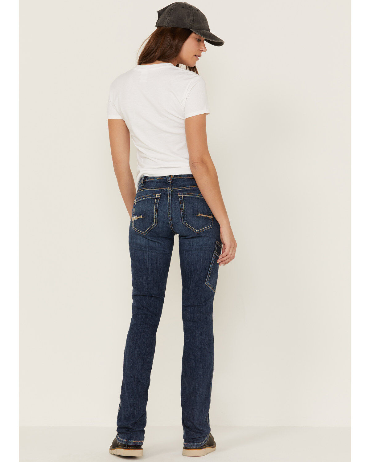 Image #3 - Ariat Women's Rebar Pilar Medium Wash Flex Riveter Bootcut Work Jeans, Blue, hi-res