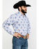 Image #3 - Tuf Cooper Men's Stretch Paisley Print Long Sleeve Western Shirt , Blue, hi-res