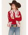 Image #1 - Ariat Girls' Bella Reversible Horse Print Vest, Multi, hi-res