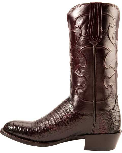 Image #3 - Lucchese Handmade 1883 Black Cherry Crocodile Belly Cowboy Boots - Medium Toe, , hi-res