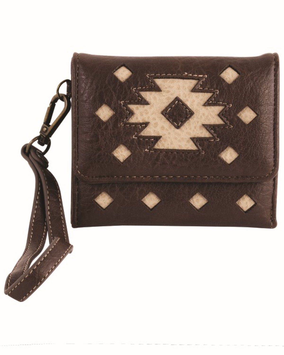 Justin Women's Inlay Southwestern Mini Wallet, Brown, hi-res