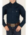 Panhandle Boys' Solid Long Sleeve Button Down Western Shirt, Navy, hi-res